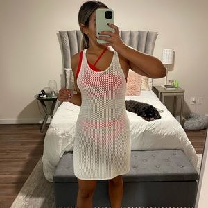 Aerie white crochet cover up perfect for the beach